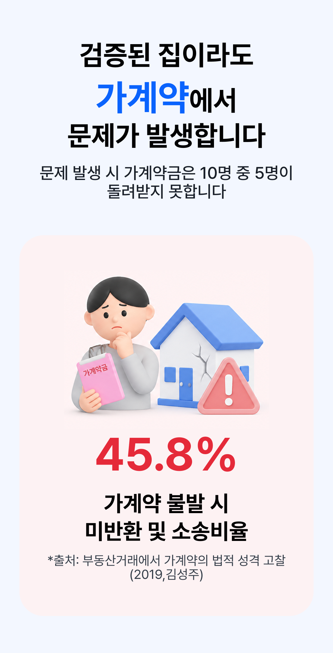 검증된 집이라도 가계약에서 문제가 발생합니다